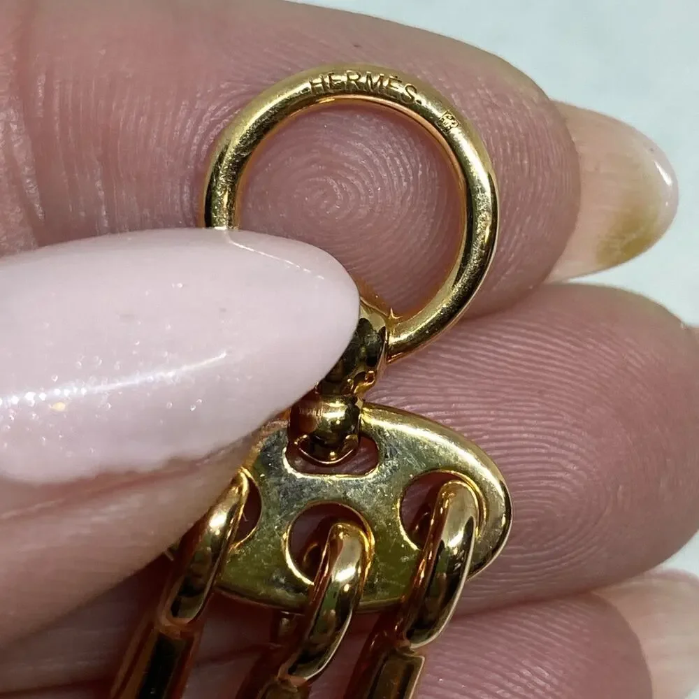 Hermès MORS ET JOUET Twilly Scarf Ring Charm Horse Bit Rose Gold Equestrian
